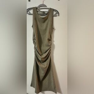 LOFT Olive Green Sleeveless Draped Maxi Dress